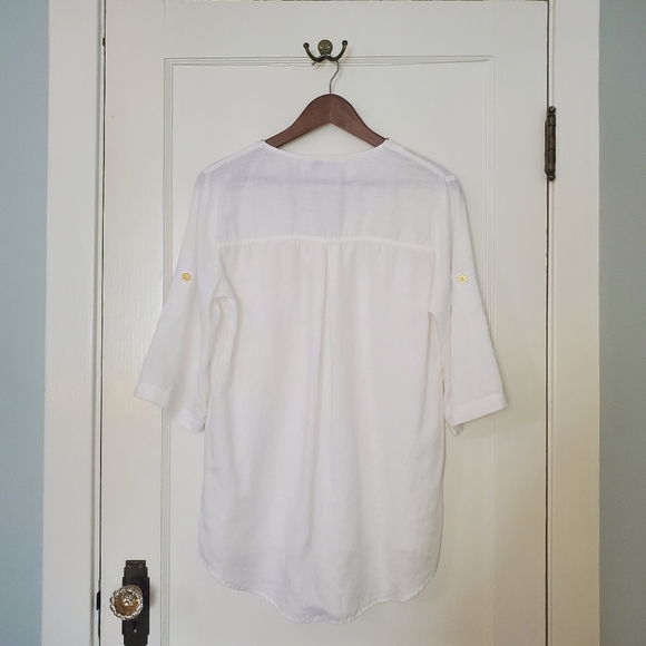 Ellen Tracy Linen Top – Size S – White - Picture 4 of 5